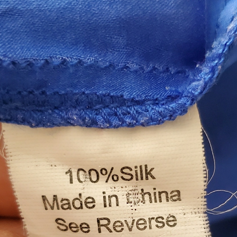 Anthro Parker Silk Blue Dress Tie Front - Picture 6 of 7